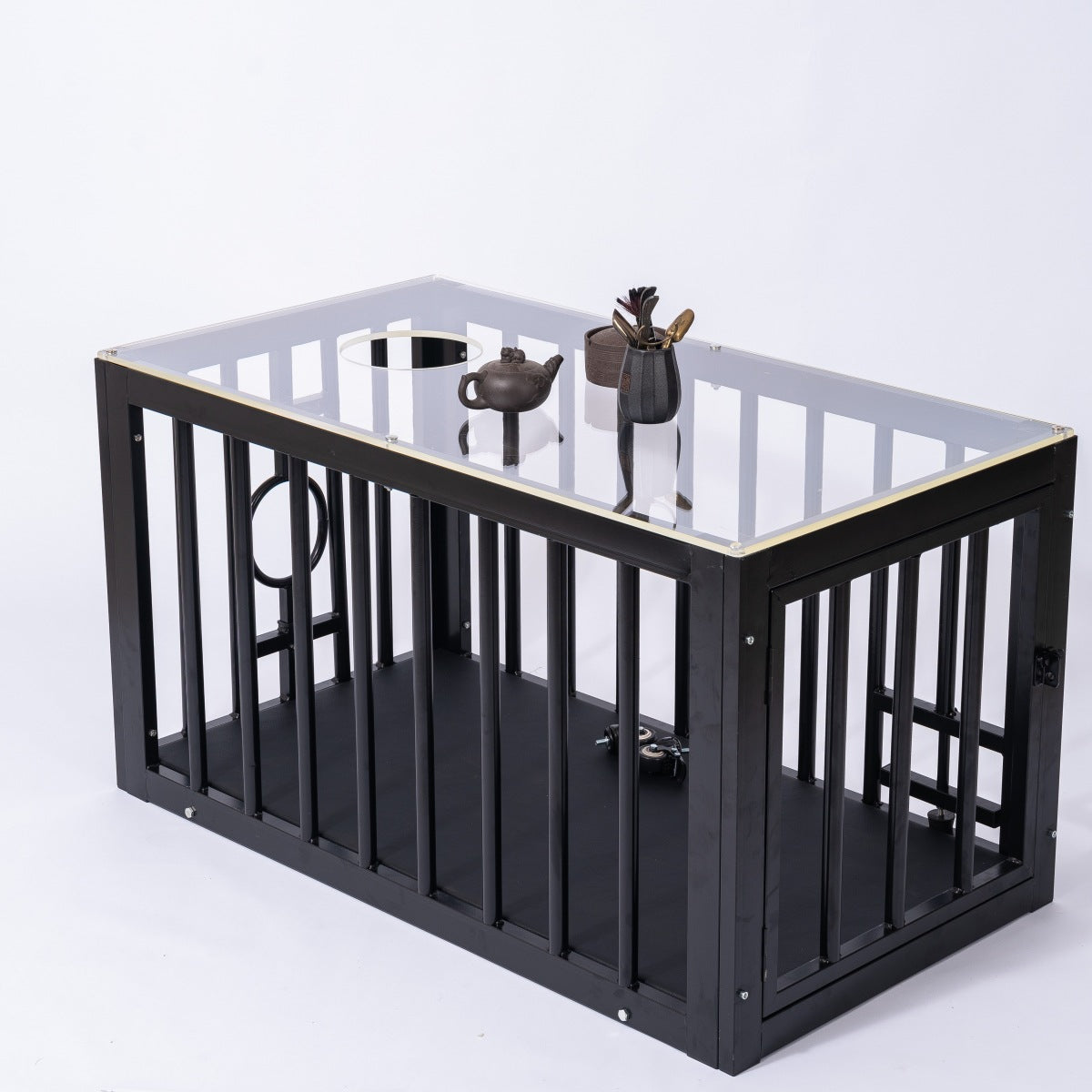 Image of BDSM iron cage dog cage coffee table dog cage tuning classroom props captive sex toys bondage femdom cage - Coffee